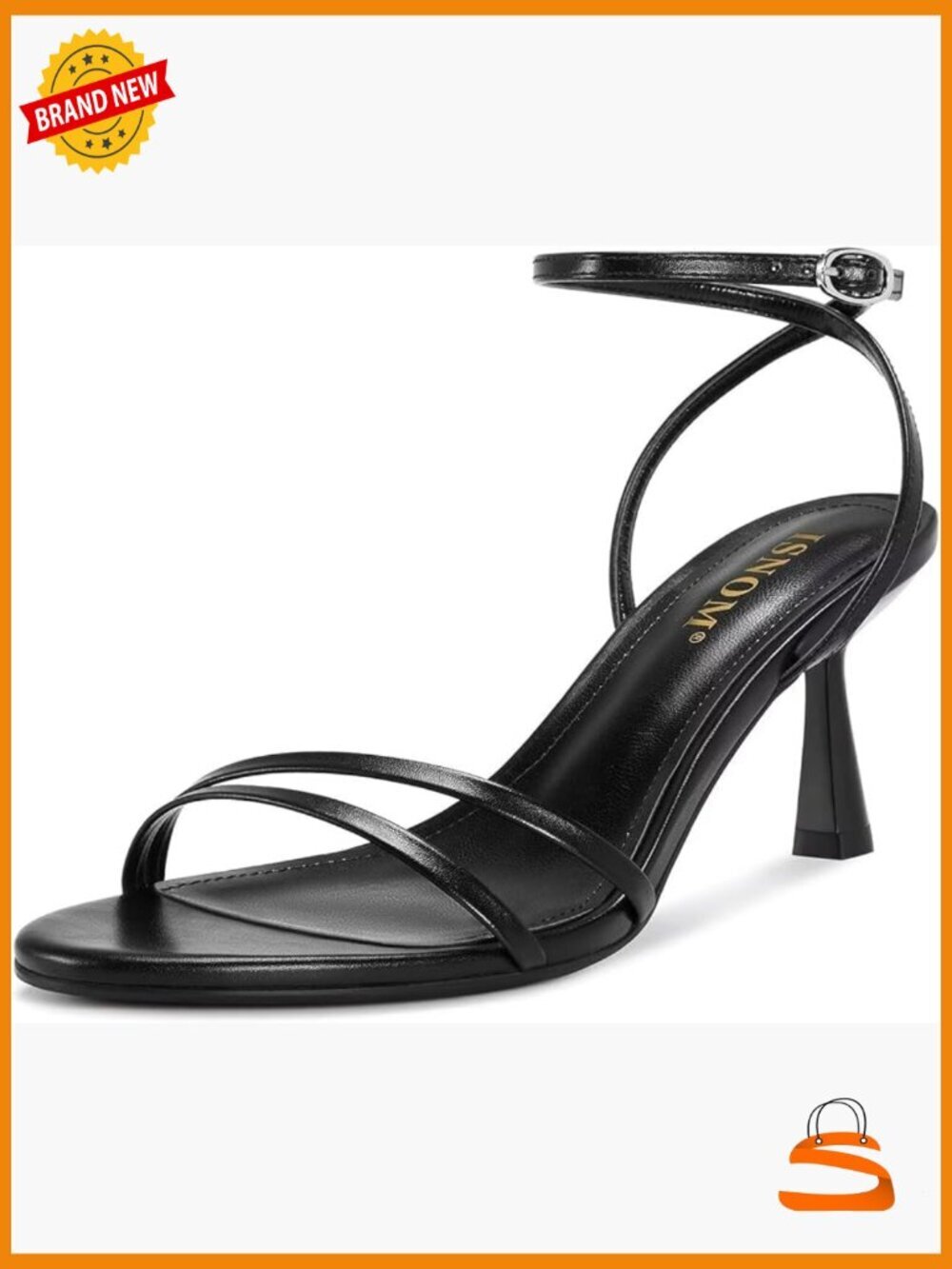 Strappy Kitten Heel Sandals with Ankle Strap Round Toe Low Heels Dress Shoes